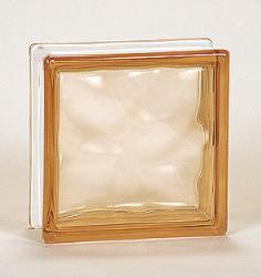 Nubio Glass Block - Peach - 7.5 X 7.5 X 3