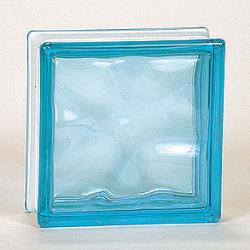 Nubio Glass Block - Blue - 7.5 X 7.5 X 3