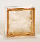 883NUBPEA - Nubio Glass Block - Peach - 7.5 X 7.5 X 3