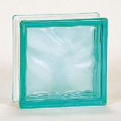 883NUBTUR - Nubio Glass Block - Turquoise - 7.5 X 7.5 X 3